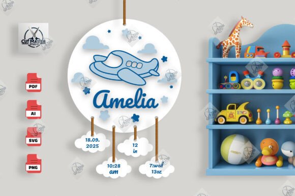Download Cloud Journey Baby Stats Sign SVG - Journey Collection