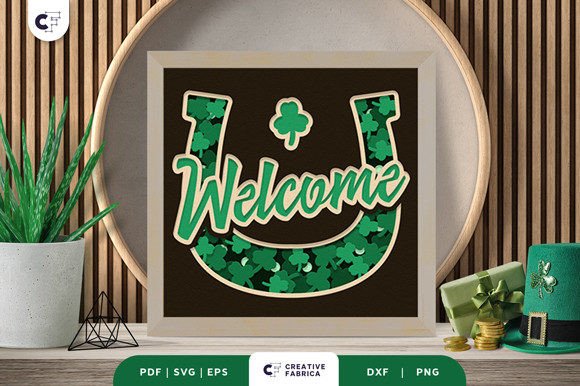 Download Horseshoe Welcome Sign 3D Paper Cut SVG - Horseshoe Collection