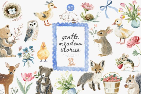 Download Watercolor Spring Nursery Clipart Set - Nursery Collection