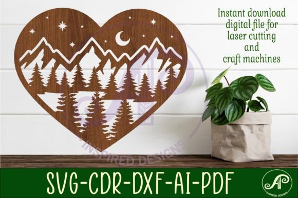 Download Night Forest Heart Wall Art Sign, SVG - Premium Resources