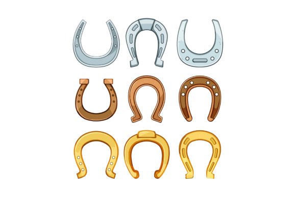 Download Horseshoe Set Cartoon - Horseshoe Collection