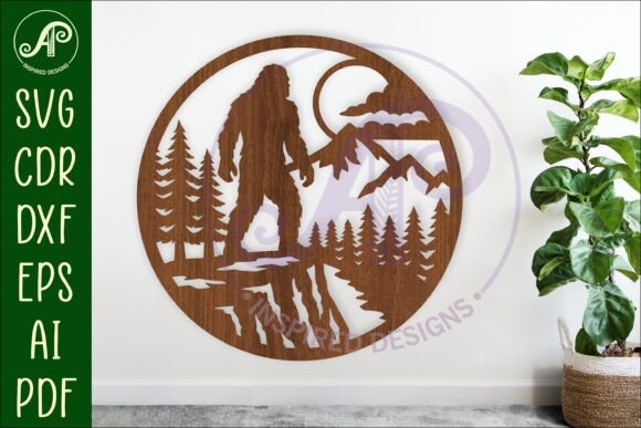 Download Bigfoot Moonlight Forest Wall Sign SVG - Forest wall sign Collection