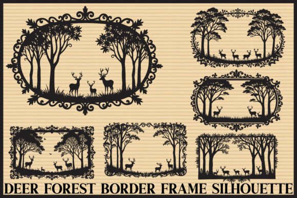 Download Deer Forest Frame Silhouette Bundle - Premium Bundle