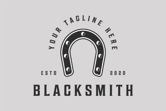 Download Blacksmith Horseshoe Logo Vintage Vector - Horseshoe Collection